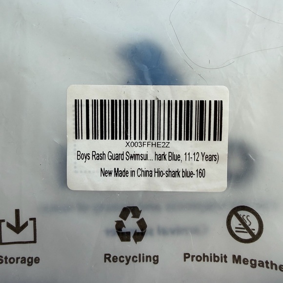 OVO Turquoise & Blue Shark Rashguard Swim Set - Picture 3 of 3